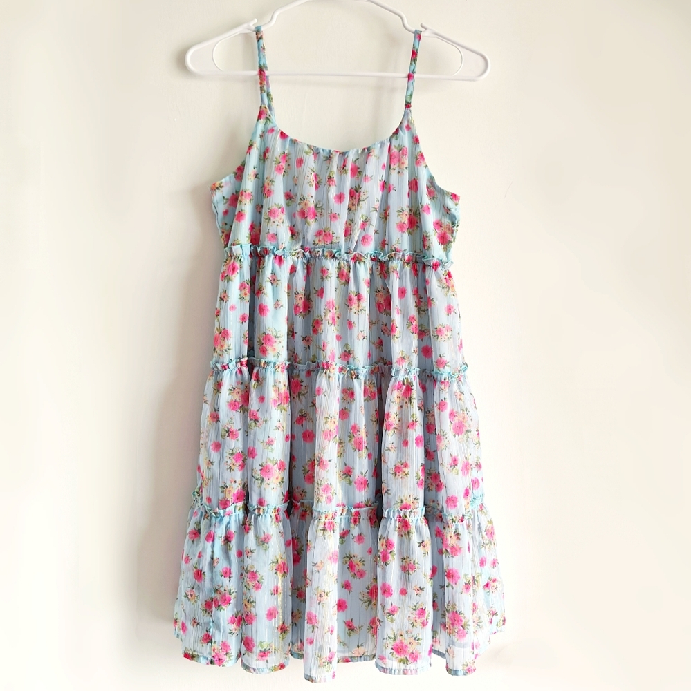 Tiered Blue Sundress Spring Summer Rare Editions